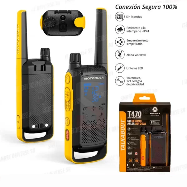 RADIOS MOTOROLA DE DOS VÍAS TALKABOUT SERIE T470 56KM